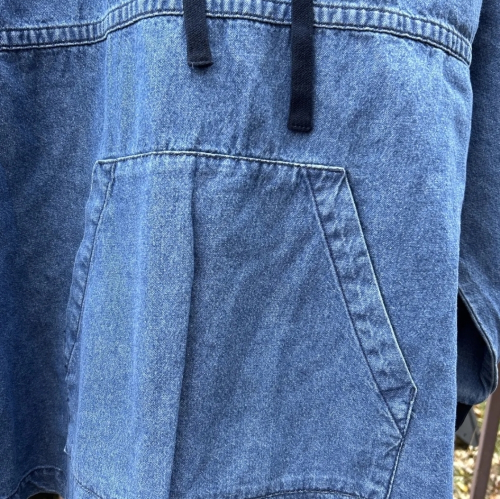 Spirit Jersey Size Large Cotton Denim Oversized Hoodie - Picture 7 of 8